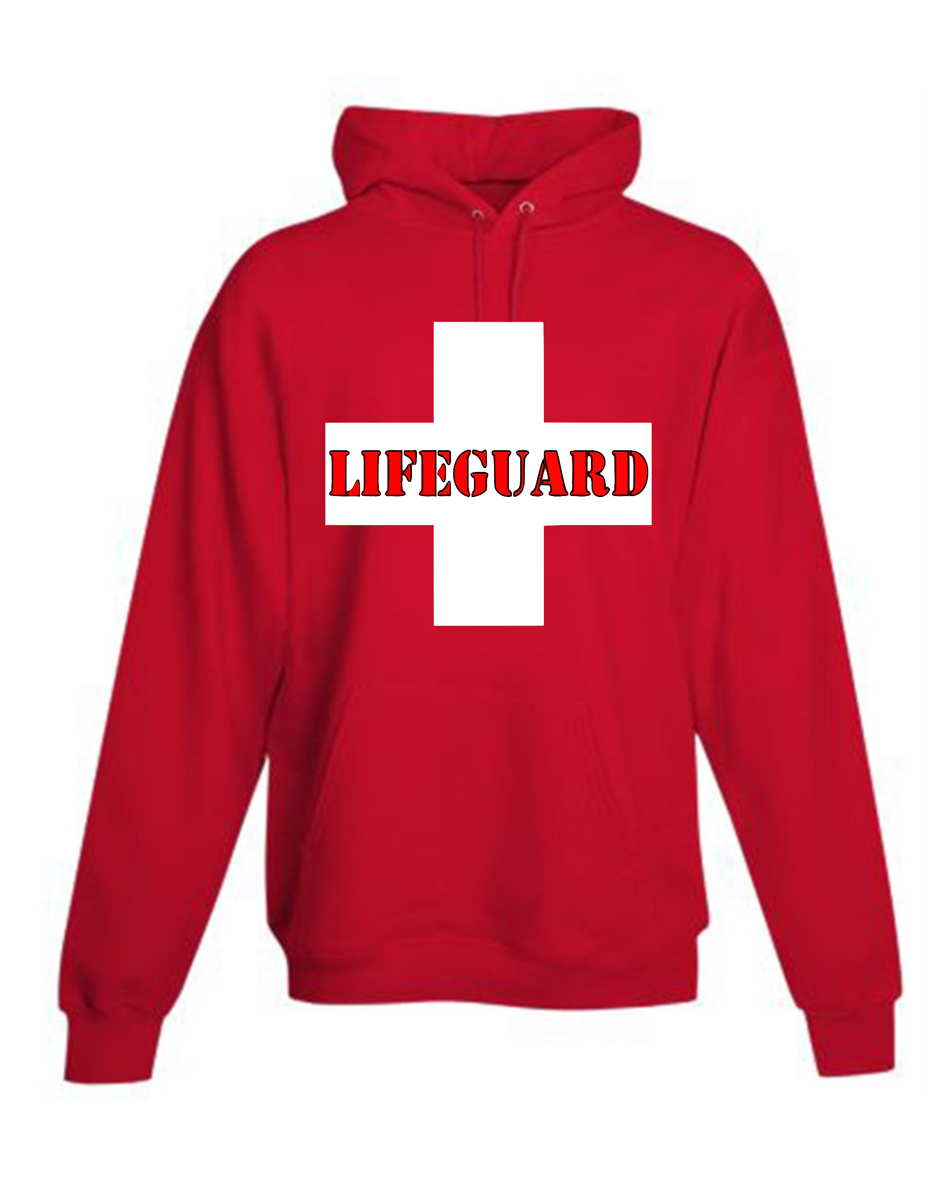 NYC FACTORY Men's Red Mountain Rescue Hoodie - Lifeguard / Ski Style Sweatshirt (Size S)